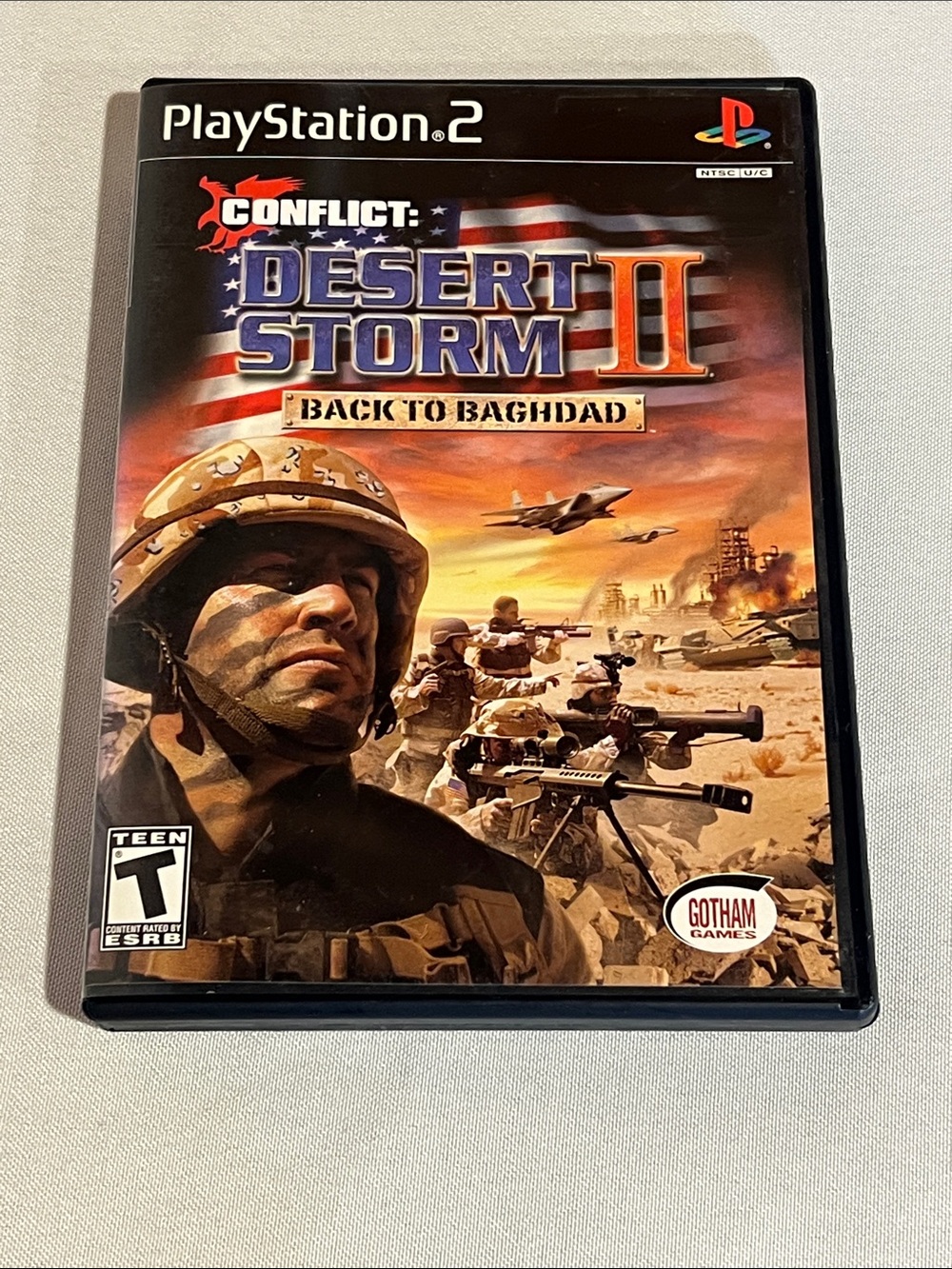 Sony PlayStation 2 Desert Storm II Back to Baghdad - Black & Tan Cover Art